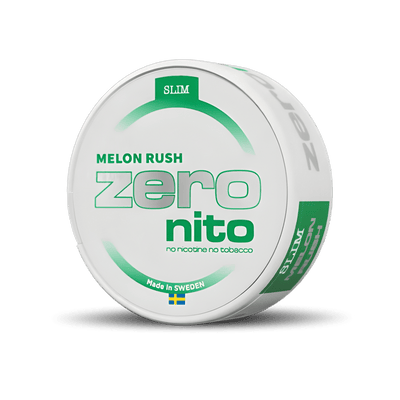 Zeronito Melon Rush Slim nicotine-free pouch can – Slim, 0 mg, 20 pouches