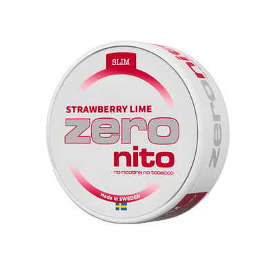 Zeronito Strawberry Lime Slim nicotine-free pouch can – Slim, 0mg, 20 pouches