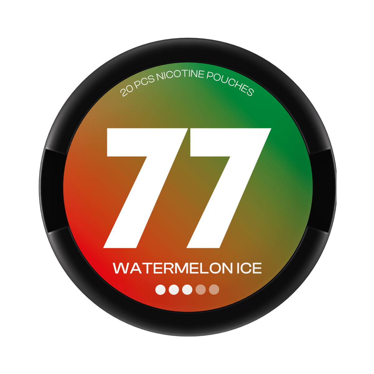 77 Watermelon Ice nicotine pouch can – Slim all-white, 10.4mg, 20 pouches