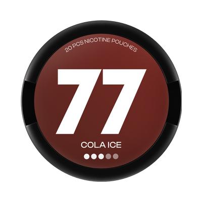77 Cola Ice nicotine pouch can – Slim all-white, 10.4mg, 20 pouches
