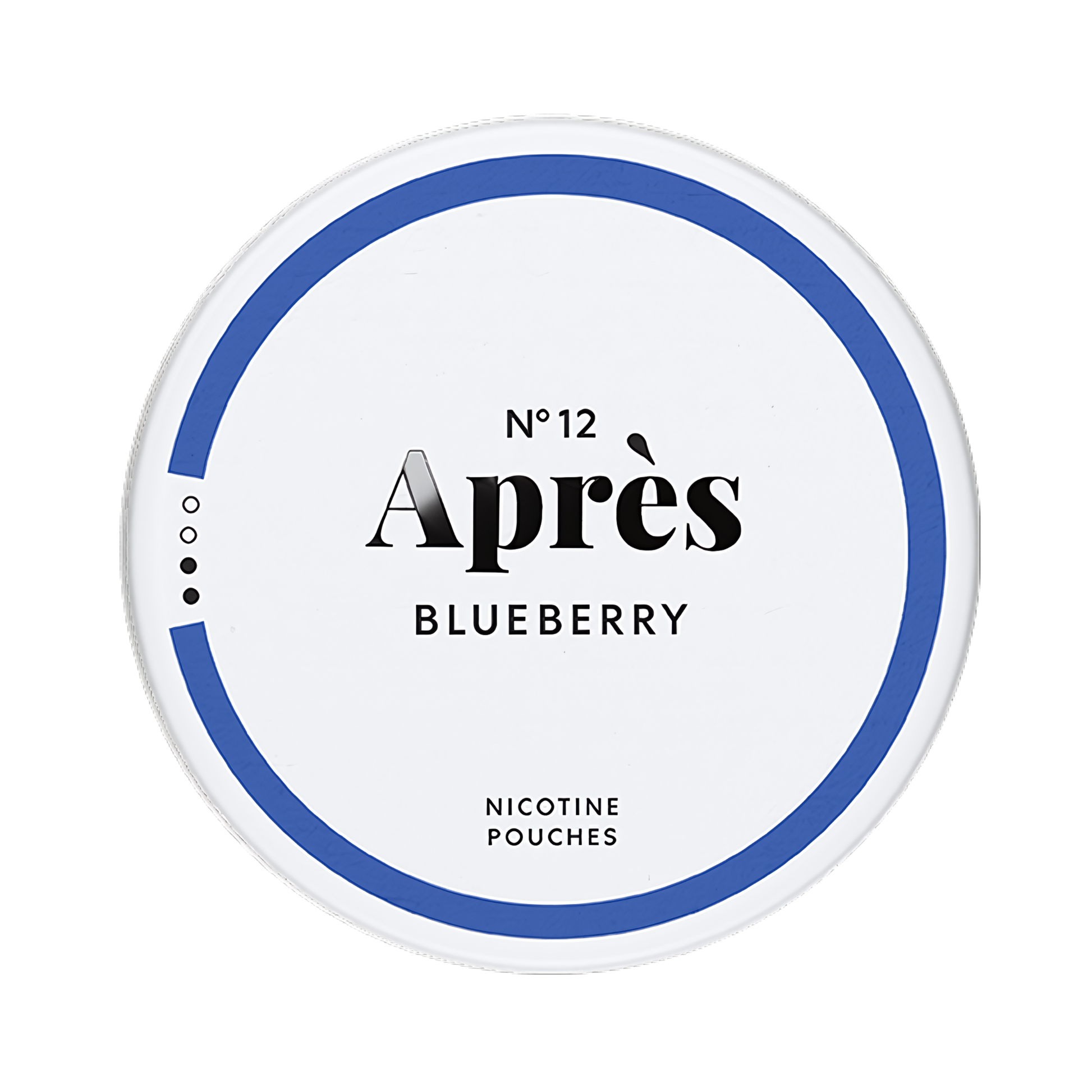 Après Blueberry nicotine pouch can – Slim all-white, 4.4mg, 20 pouches