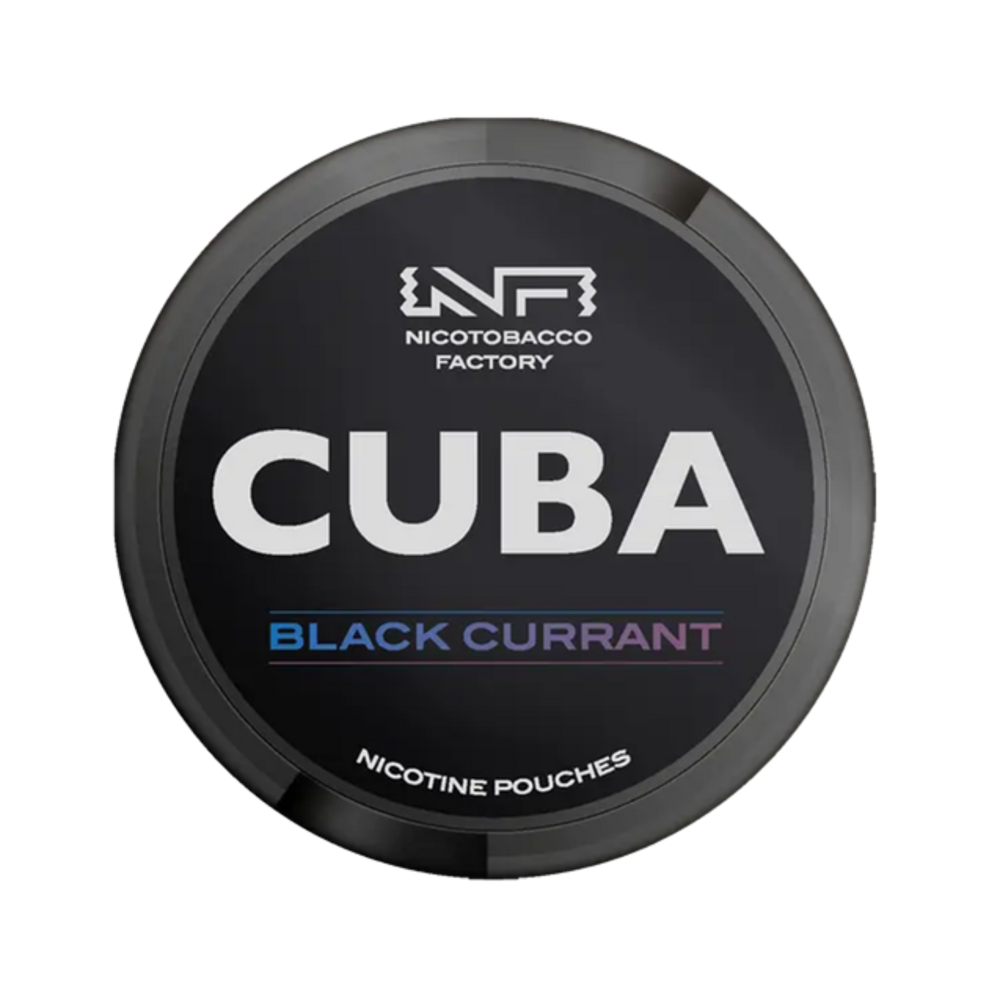 CUBA Black Blackcurrant nicotine pouch can – Slim moist, 42.9 mg, 20 pouches