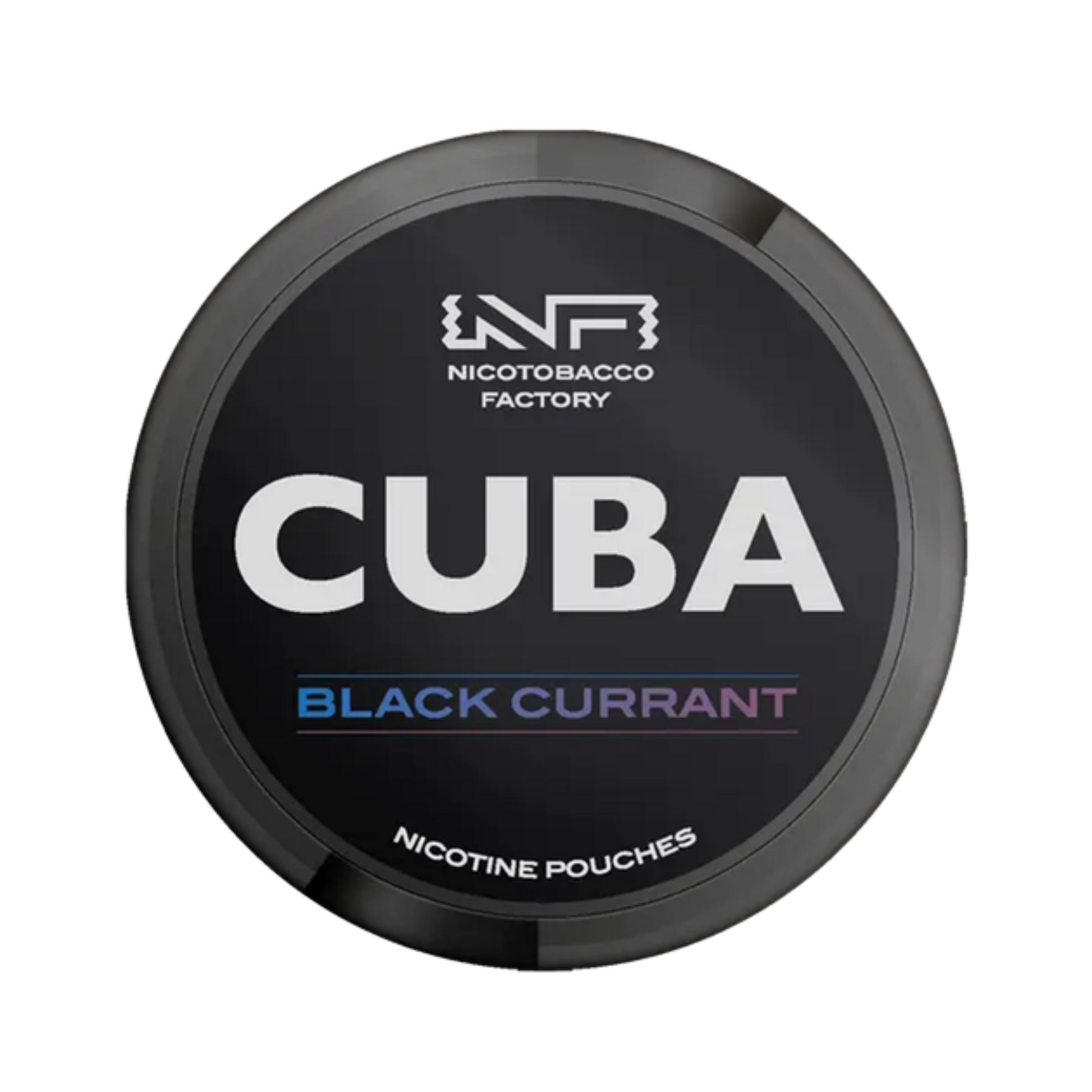 CUBA Black Blackcurrant nicotine pouch can – Slim moist, 42.9 mg, 20 pouches