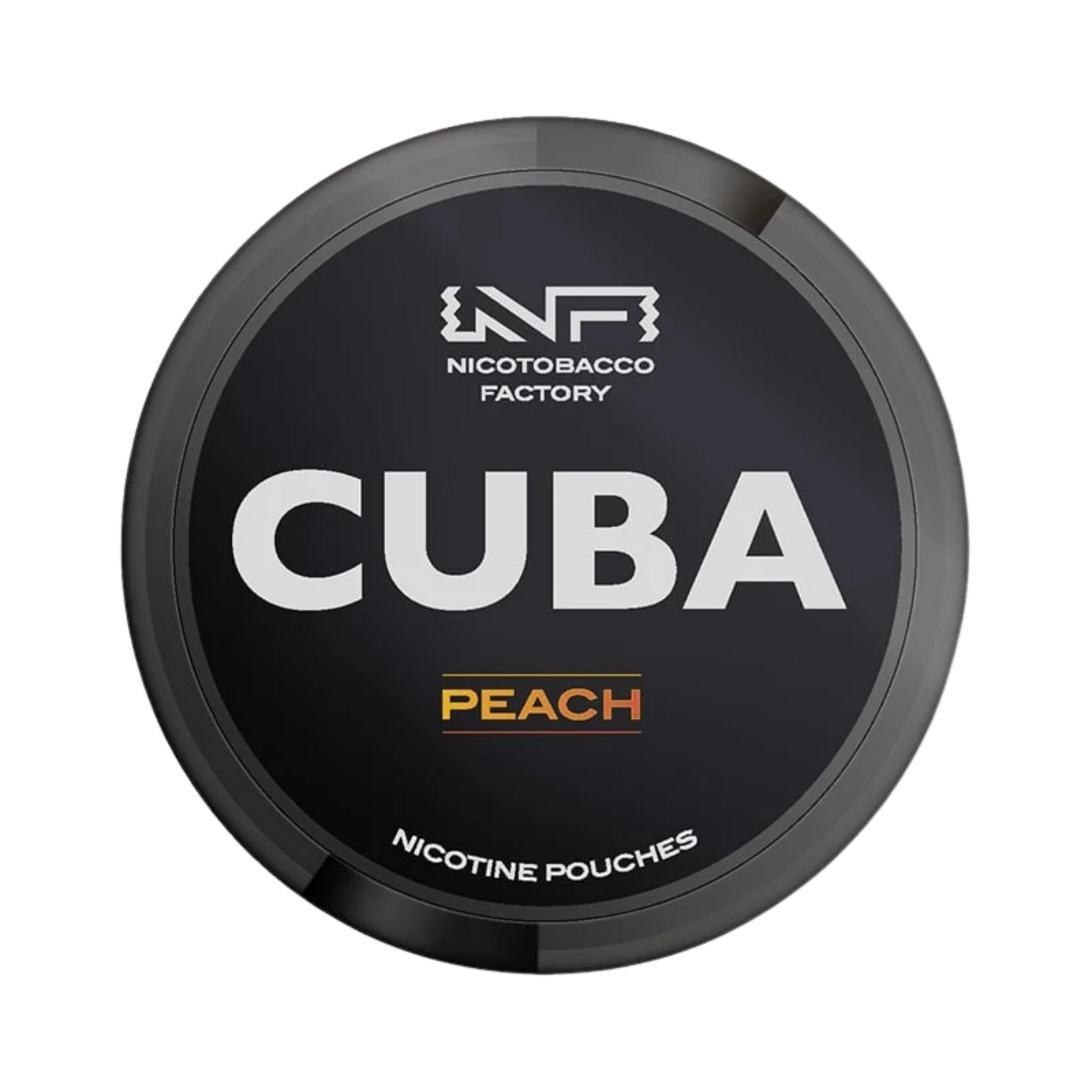 CUBA Black Peach nicotine pouch can – Slim moist, 42.9mg, 20 pouches