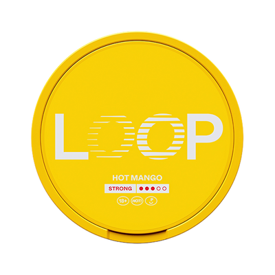 LOOP Hot Mango Strong nicotine pouch can – Slim semi-moist, 9.4mg, 20 pouches