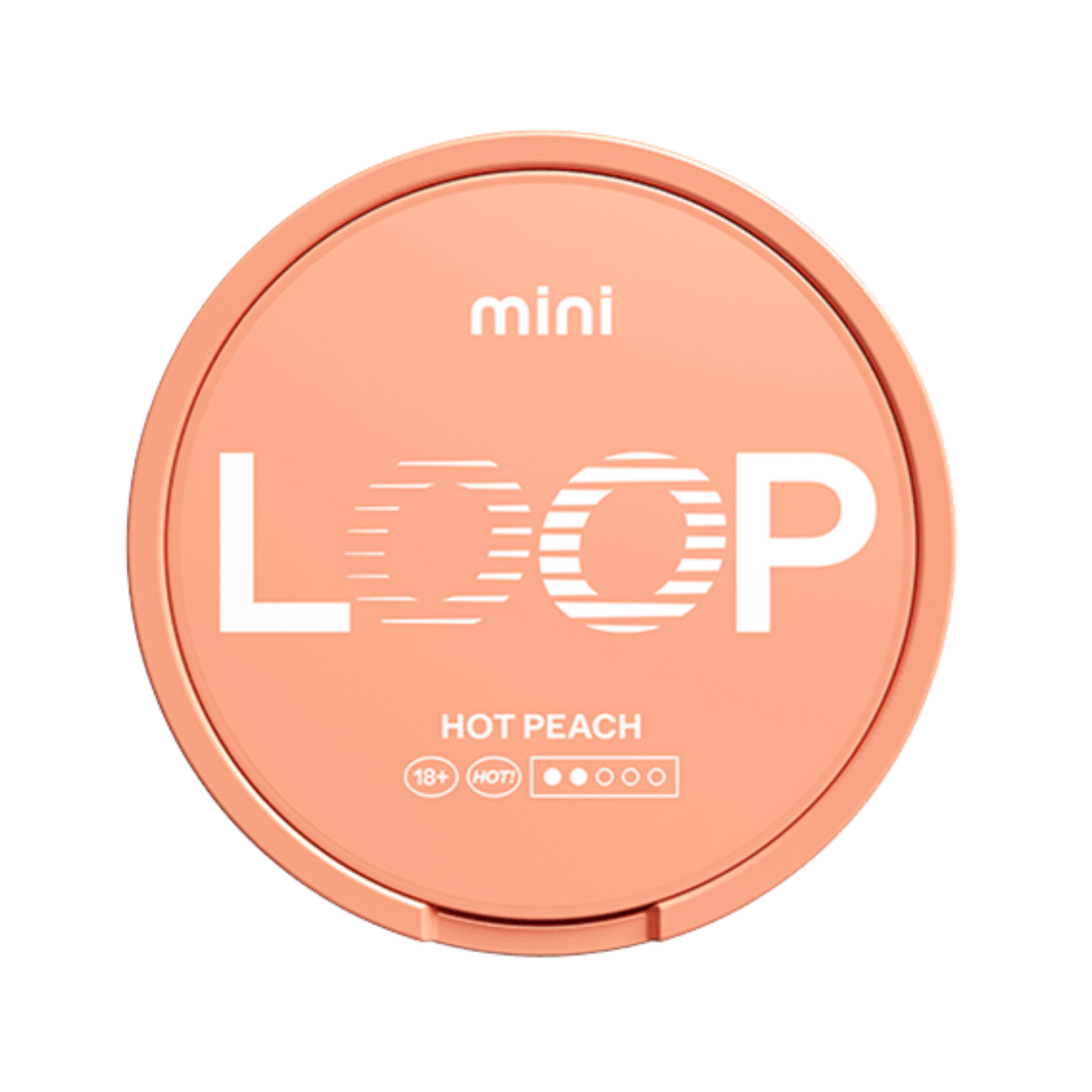 LOOP Hot Peach Mini nicotine pouch can – Mini semi-moist, 6.8mg, 20 pouches
