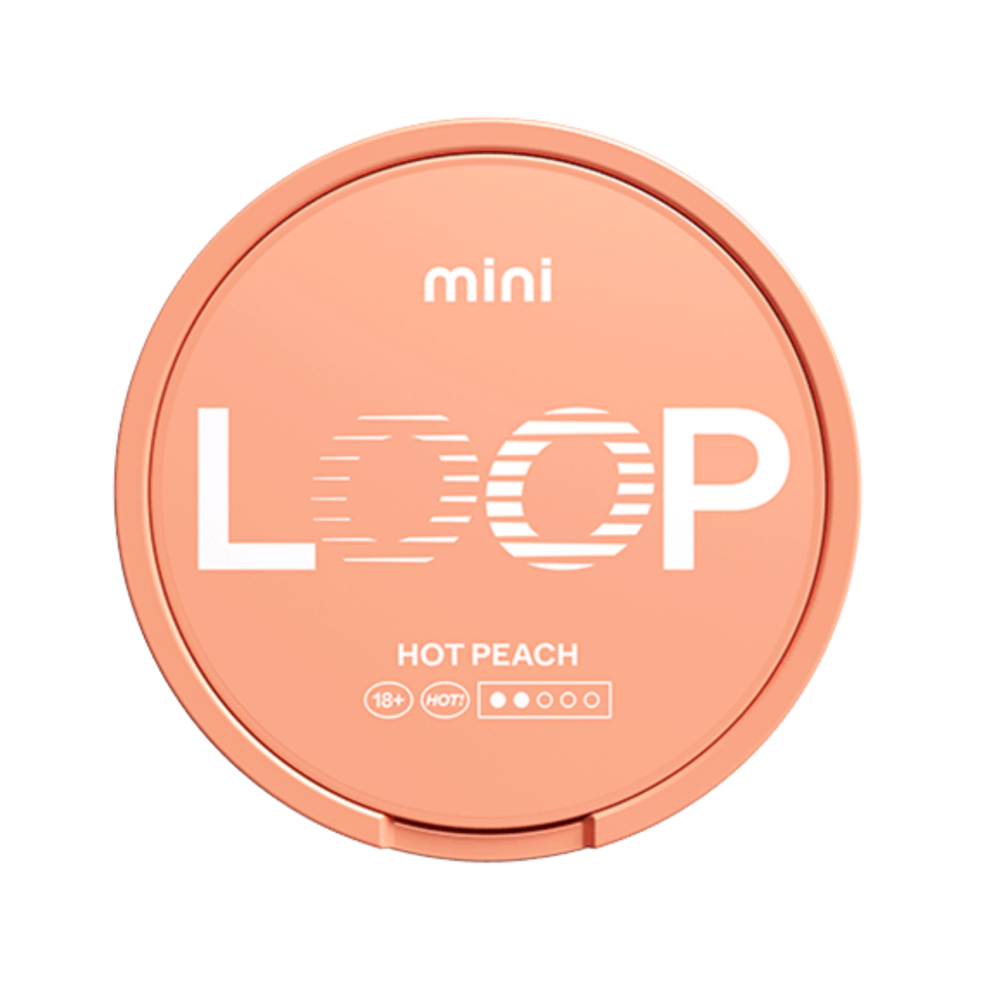 LOOP Hot Peach Mini nicotine pouch can – Mini semi-moist, 6.8mg, 20 pouches