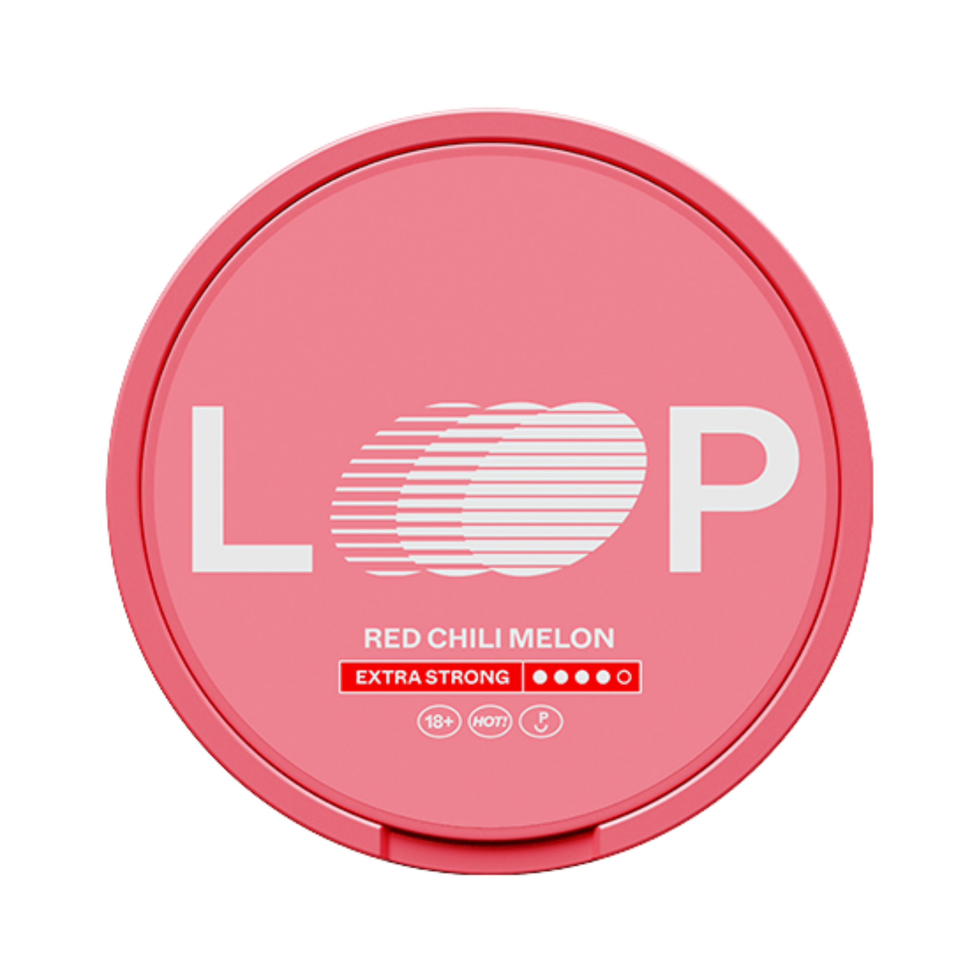 LOOP Red Chili Melon Extra Strong nicotine pouch can – Slim semi-moist, 12.5mg, 20 pouches