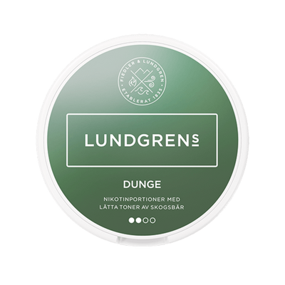 Lundgrens Dunge nicotine pouch can – Large dry, 8mg, 21 pouches