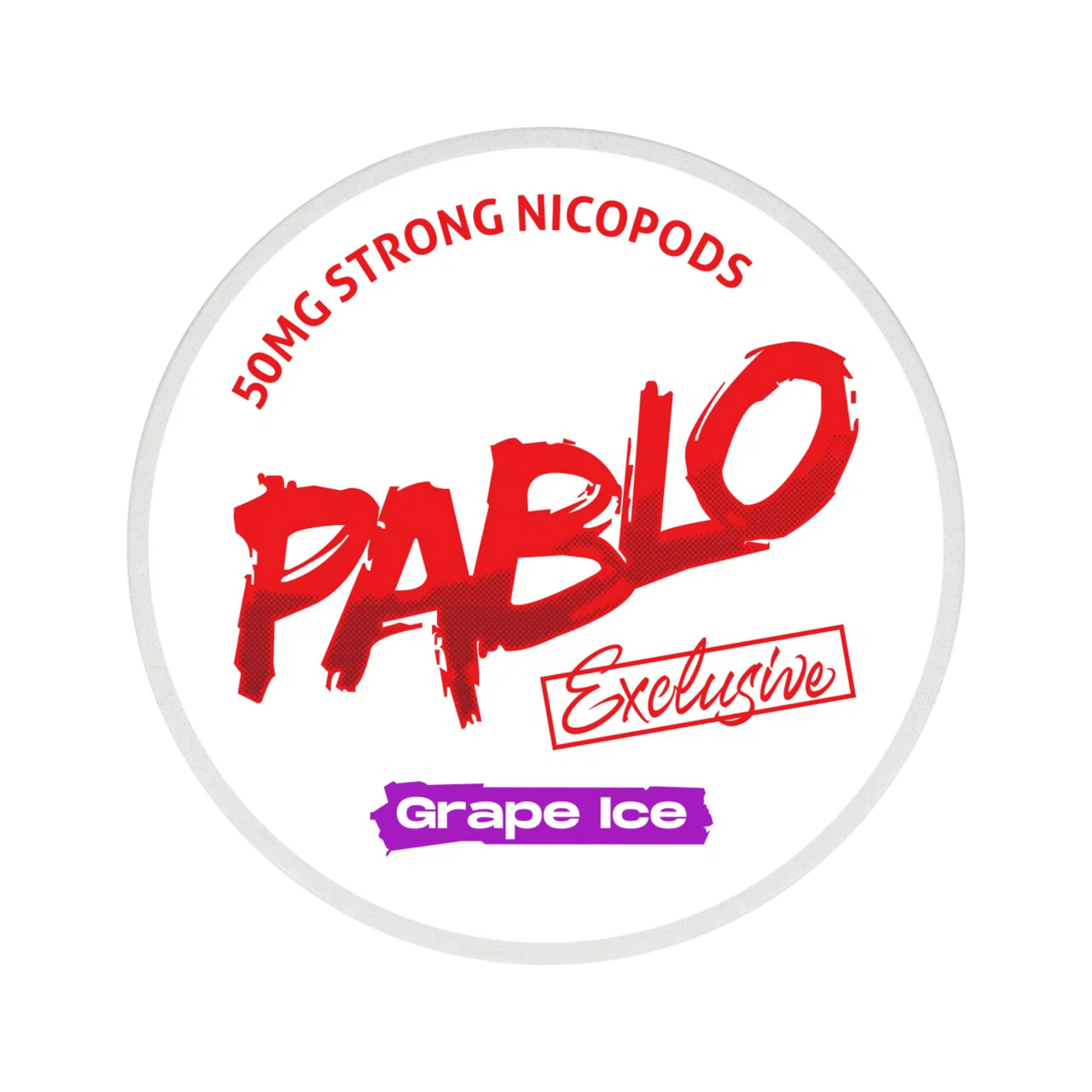 Pablo Exclusive Grape Ice 50mg nicotine pouch can – Slim moist, 30 mg, 20 pouches