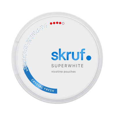 Skruf Crystal Fresh Xtra Strong nicotine pouch can – Slim semi-moist, 12 mg, 24 pouches