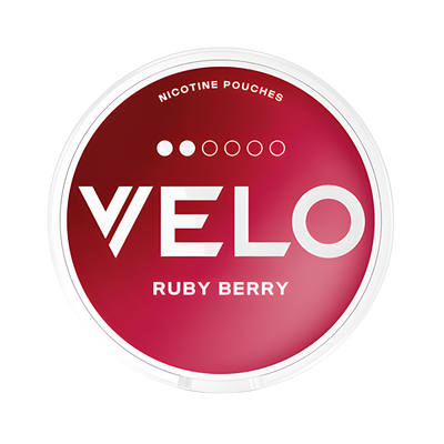 VELO Ruby Berry nicotine pouch can – Slim, 6mg, 20 pouches