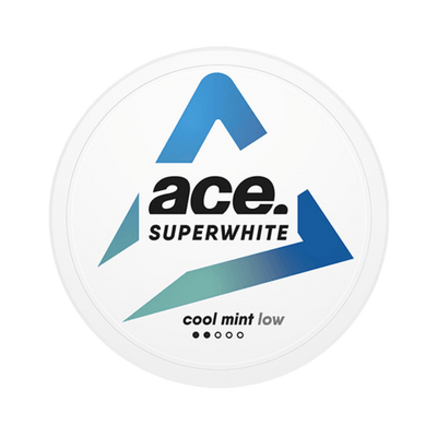 ACE Cool Mint Low nicotine pouch can – Slim all-white, 3.9 mg, 20 pouches