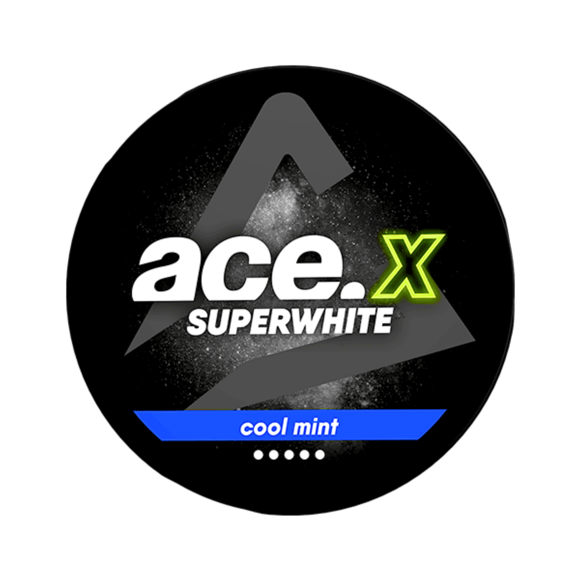 ACE X Cool mint nicotine pouch can – Slim all-white, 8mg, 20 pouches