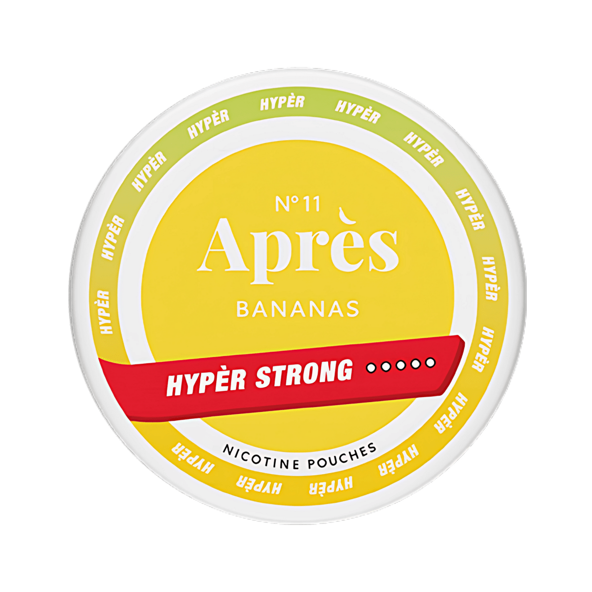 Après Banana Hyper Strong nicotine pouch can – Slim all-white, 11mg, 20 pouches