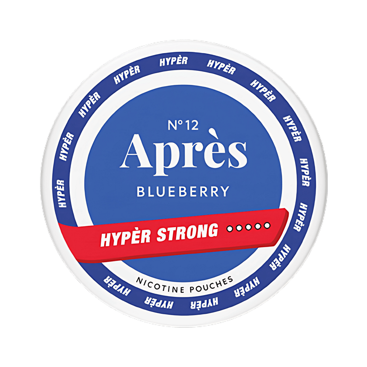 Après Blueberry Hyper Strong nicotine pouch can – Slim all-white, 11mg, 20 pouches