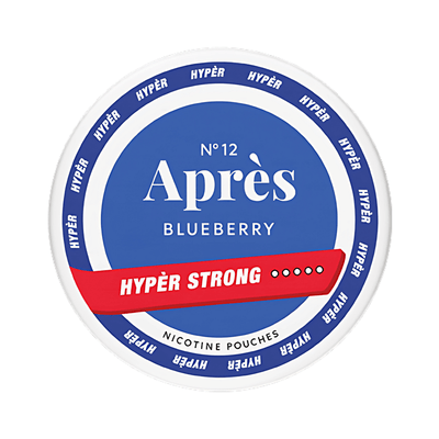 Après Blueberry Hyper Strong nicotine pouch can – Slim all-white, 11mg, 20 pouches