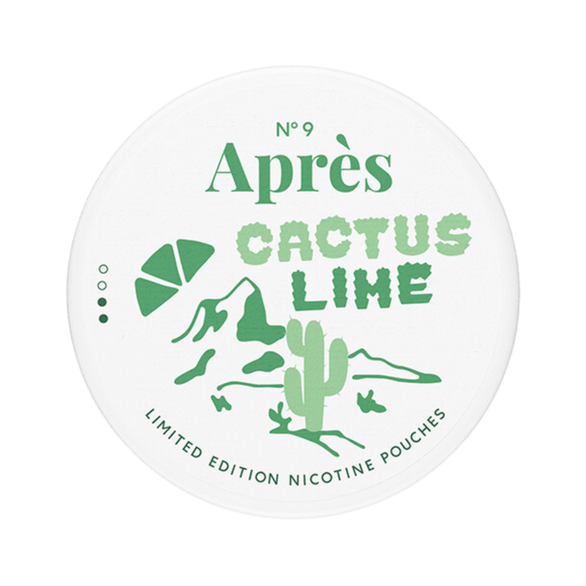 Après Cactus Lime nicotine pouch can – Slim all-white, 4.4mg, 20 pouches