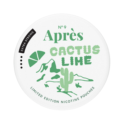 Après Cactus Lime Extra Strong nicotine pouch can – Slim all-white, 8.3mg, 20 pouches
