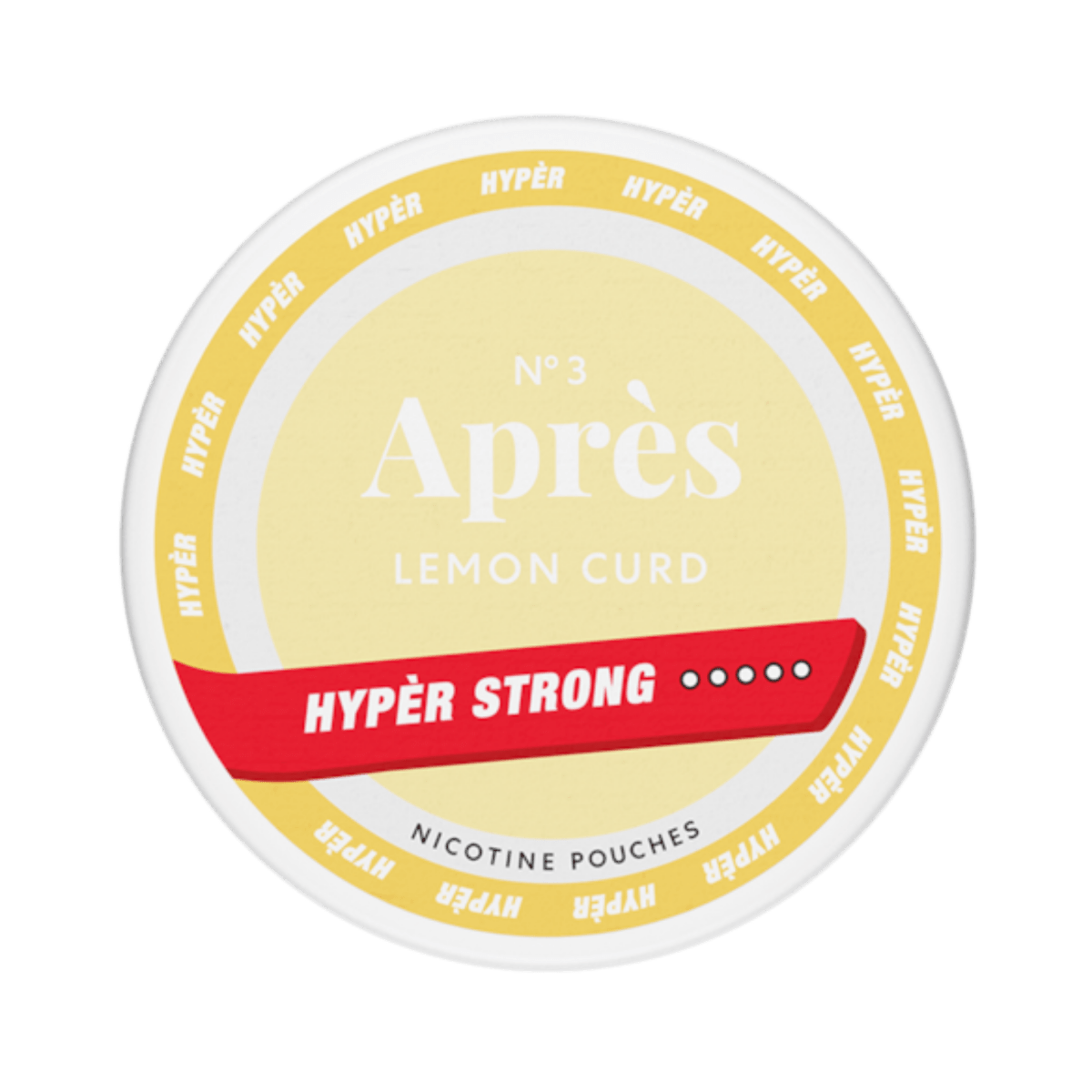 Après Lemon Curd Hyper Strong nicotine pouch can – Slim all-white, 11 mg, 20 pouches