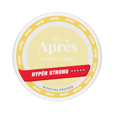 Après Lemon Curd Hyper Strong nicotine pouch can – Slim all-white, 11 mg, 20 pouches
