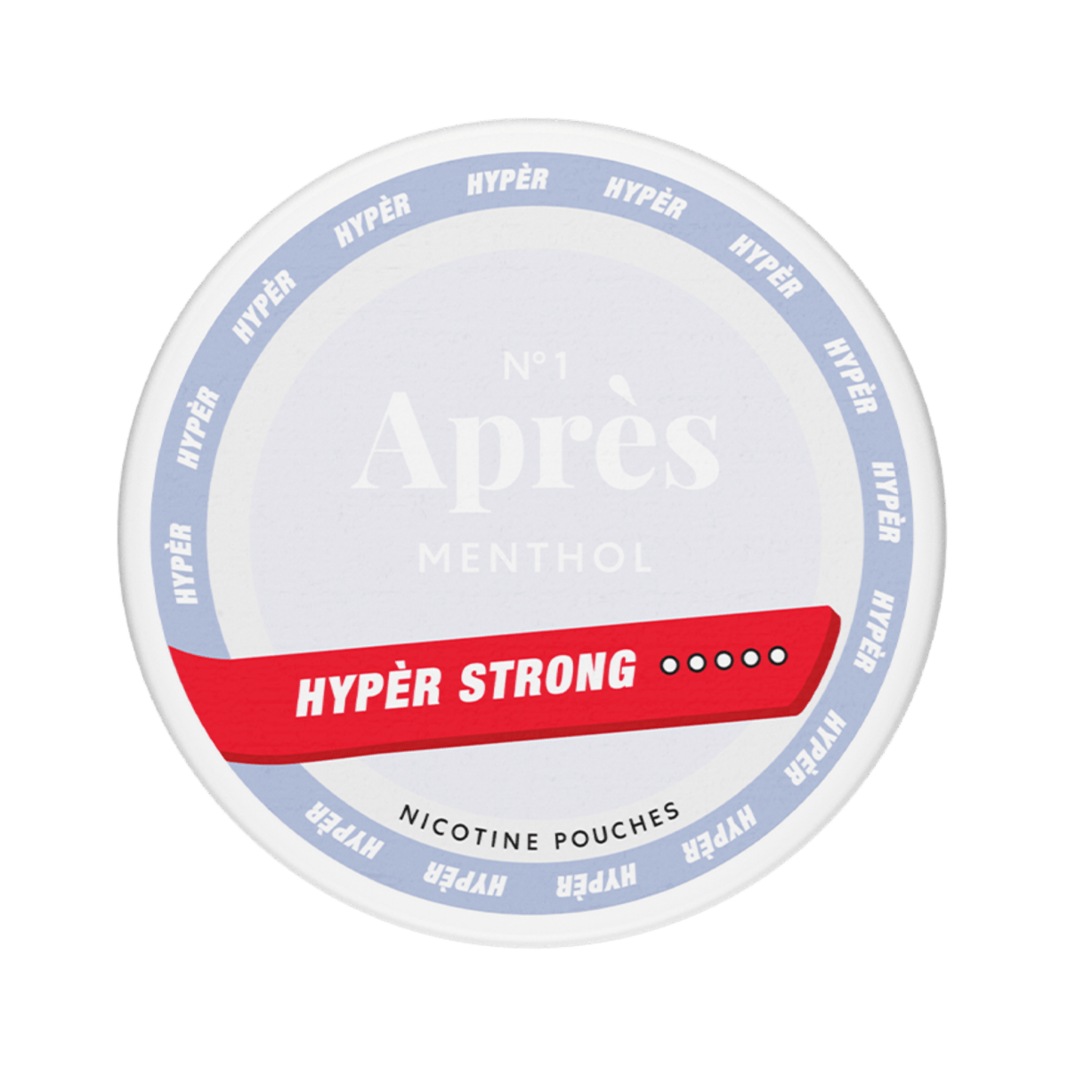 Après Menthol Hyper Strong nicotine pouch can – slim all-white, 11 mg, 20 pouches
