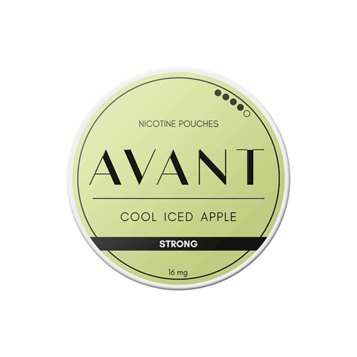 Avant Cool Iced Apple Strong nicotine pouch can – Slim all-white, 10.4mg, 20 pouches