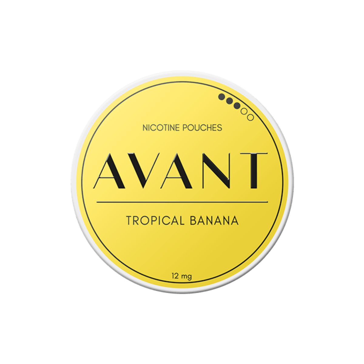Avant Tropical Banana nicotine pouch can – Slim all-white, 7.8mg, 20 pouches