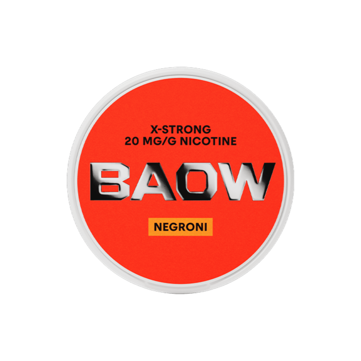 BAOW Negroni nicotine pouch can – Slim all-white, 12 mg, 20 pouches