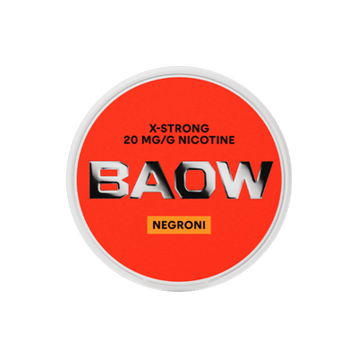 BAOW Negroni nicotine pouch can – Slim all-white, 12 mg, 20 pouches