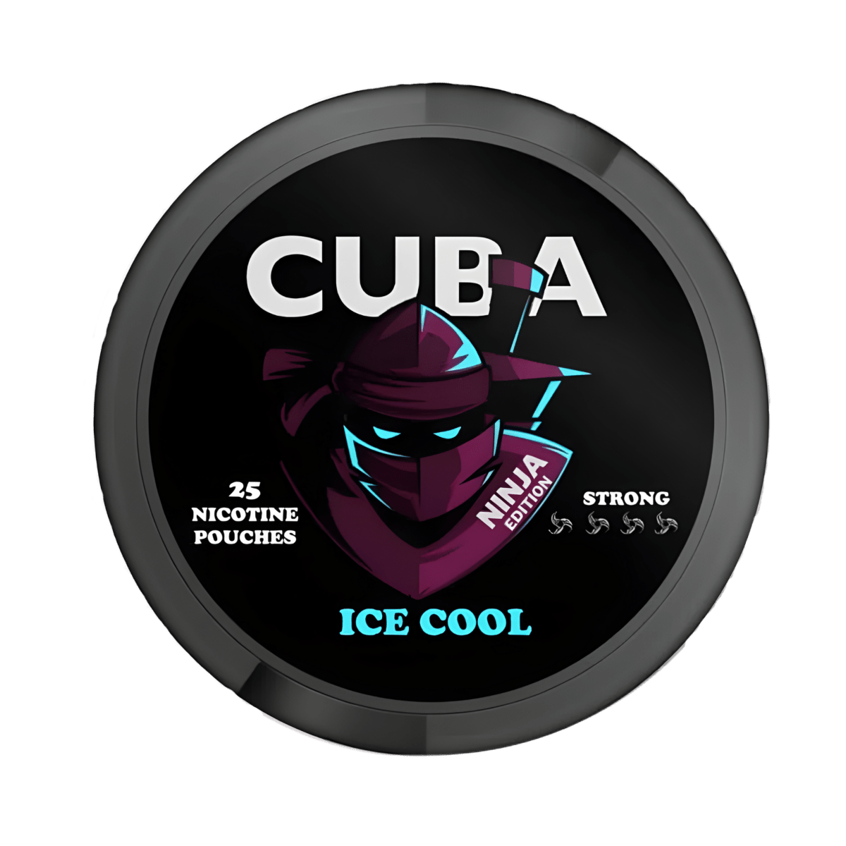 CUBA Ninja Ice Cool Slim Strong nicotine pouch can – Slim moist, 16.3 mg, 24 pouches