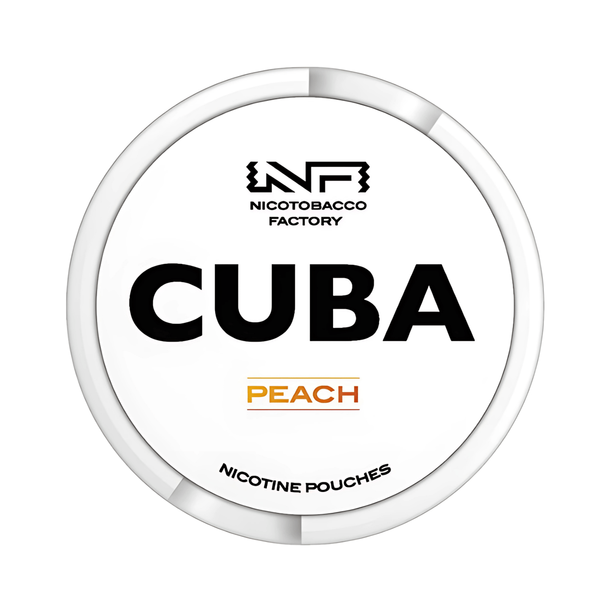 CUBA White Peach nicotine pouch can – Slim moist, 10.4 mg, 20 pouches
