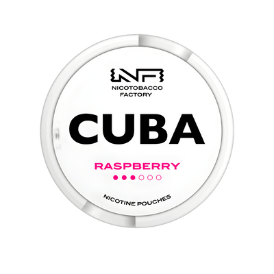 Cuba White Raspberry nicotine pouch can – Slim moist, 10.4 mg, 20 pouches