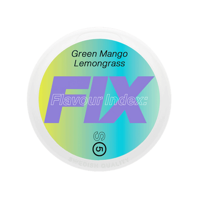 Fix Green Mango Lemongrass nicotine pouch can – Slim dry, 11.5 mg, 20 pouches