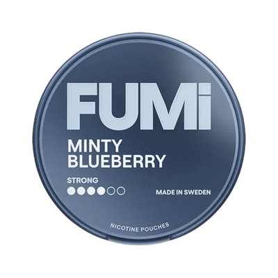 FUMi Minty Blueberry Strong nicotine pouch can – Slim dry, 8mg, 20 pouches