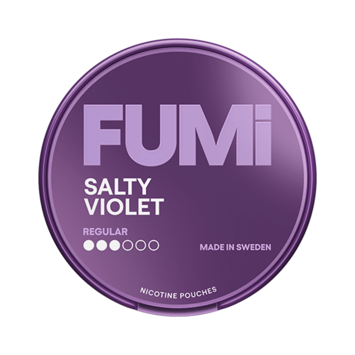 FUMi Salty Violet Strong nicotine pouch can – slim dry, 8mg, 20 pouches