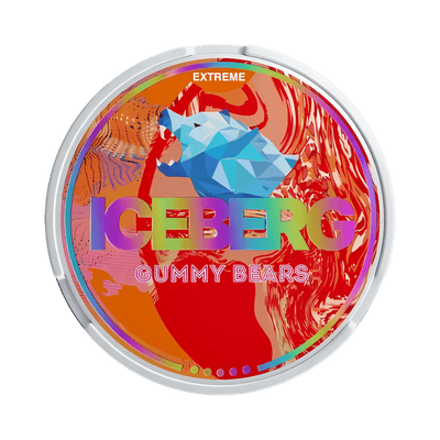 ICEBERG Gummy Bears Extreme nicotine pouch can – Slim moist, 40 mg, 20 pouches