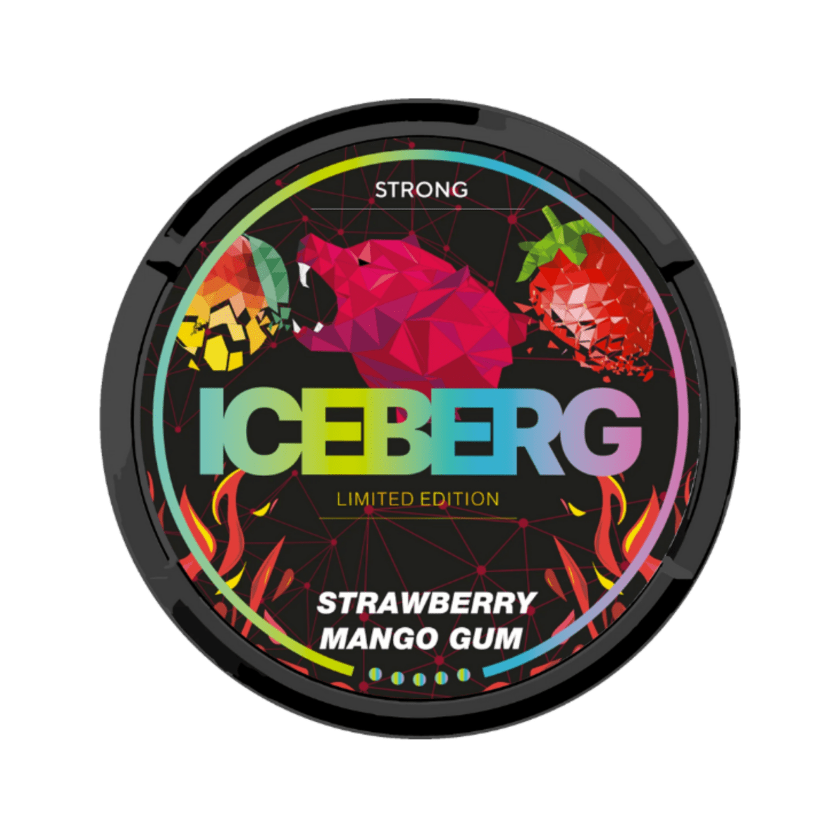 ICEBERG Strawberry Mango Gum nicotine pouch can – Slim moist, 40 mg, 20 pouches