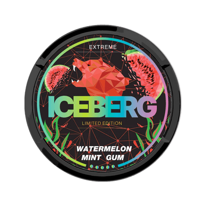 ICEBERG Watermelon Mint Gum nicotine pouch can – Slim moist, 40mg, 20 pouches