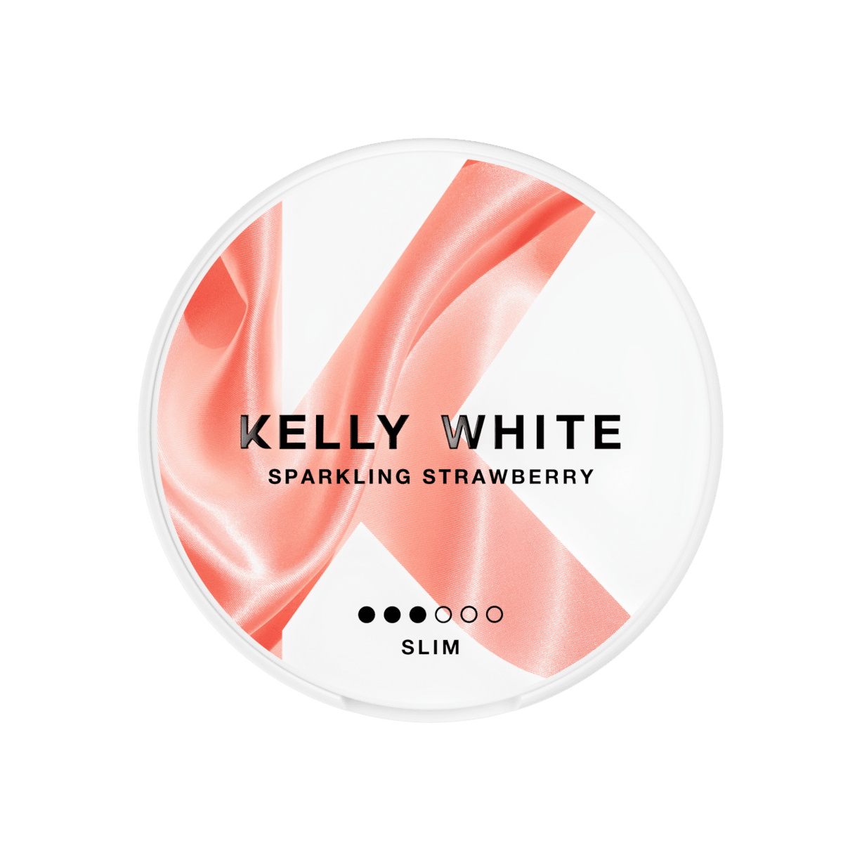 Kelly White Sparkling Strawberry nicotine pouch can – Slim semi-moist, 5mg, 20 pouches
