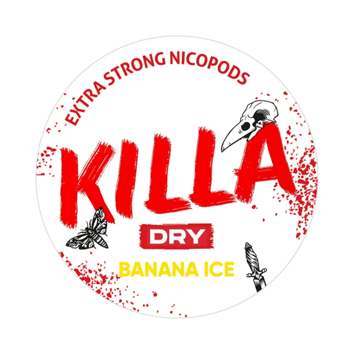 KILLA Dry Banana Ice nicotine pouch can – Slim dry, 9.6mg, 20 pouches