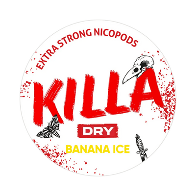 KILLA Dry Banana Ice nicotine pouch can – Slim dry, 9.6mg, 20 pouches