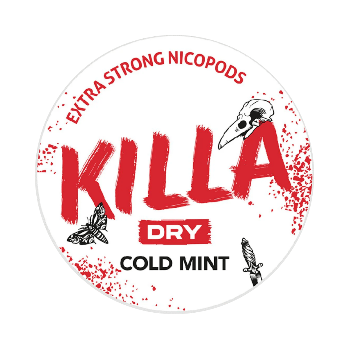 KILLA Dry Cold Mint nicotine pouch can – Slim dry, 9.6 mg, 20 pouches