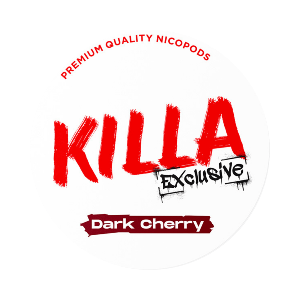 KILLA Exclusive Dark Cherry nicotine pouch can – Slim moist, 12.8 mg, 20 pouches