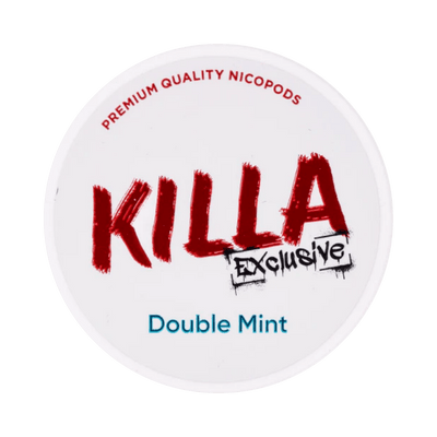 KILLA Exclusive Double Mint nicotine pouch can – Slim moist, 12.8mg, 20 pouches