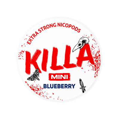 KILLA Mini Blueberry nicotine pouch can – Slim moist, 13.2mg, 20 pouches