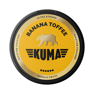 KUMA Banana Toffee nicotine pouch can – Slim moist, 11 mg, 20 pouches