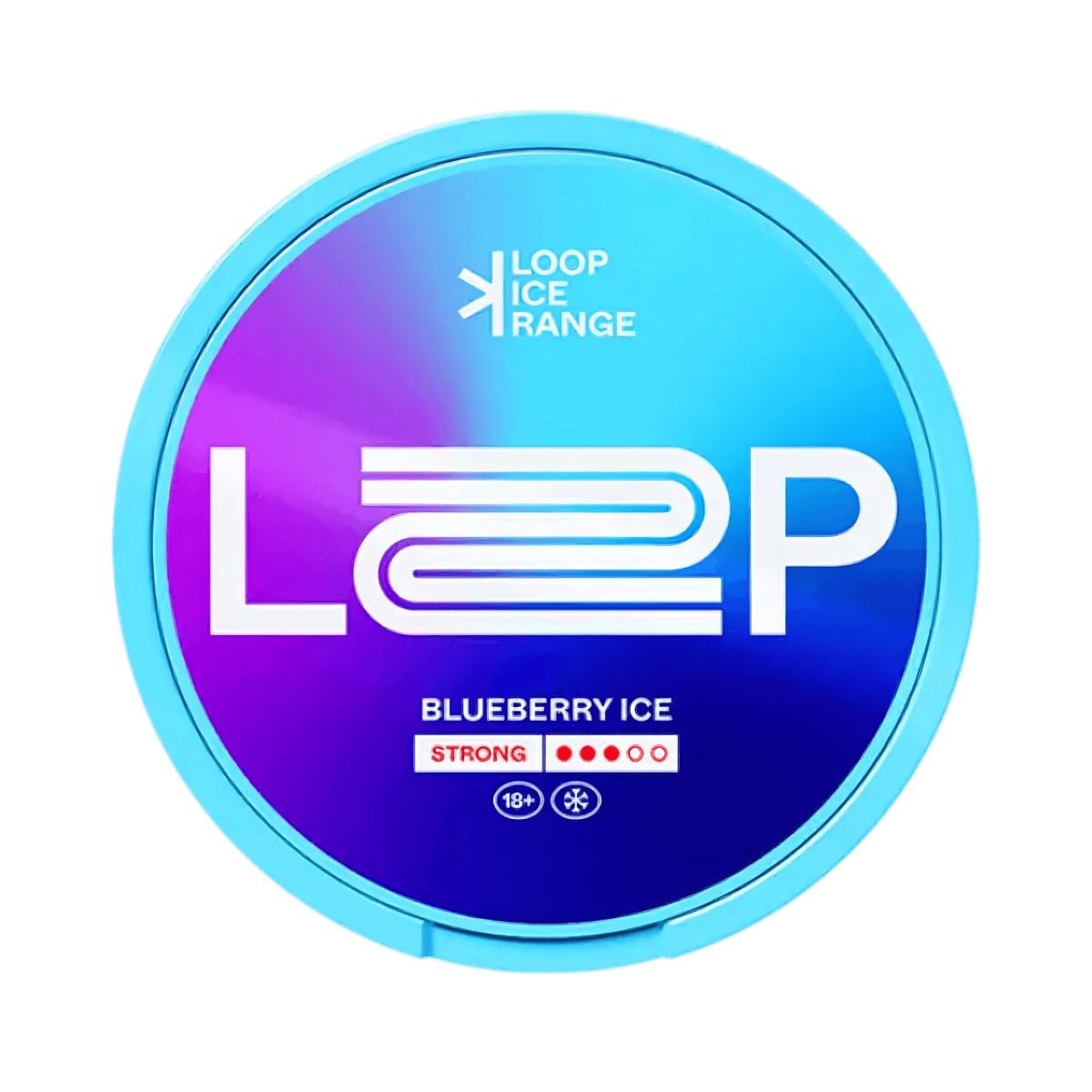 LOOP Blueberry Ice Strong nicotine pouch can – slim semi-moist, 9.4mg, 20 pouches