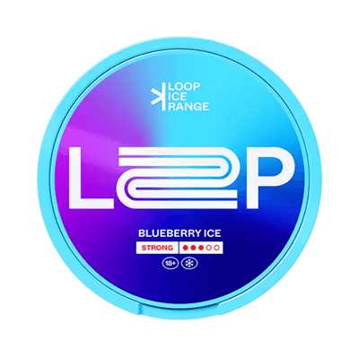 LOOP Blueberry Ice Strong nicotine pouch can – slim semi-moist, 9.4mg, 20 pouches