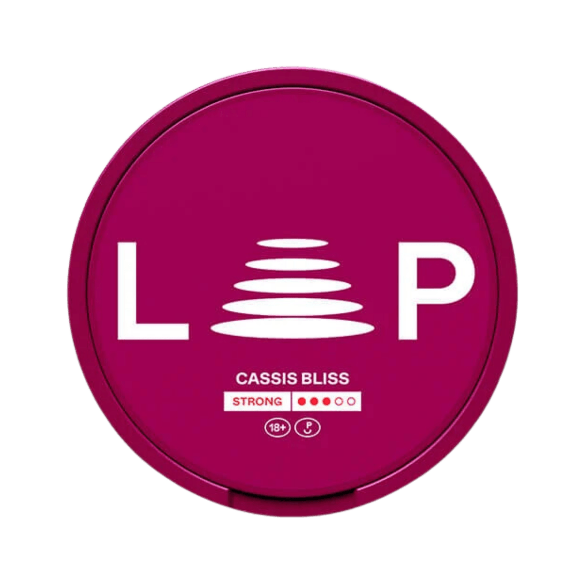LOOP Blackcurrant Strong nicotine pouch can – Slim semi-moist, 9.4mg, 20 pouches